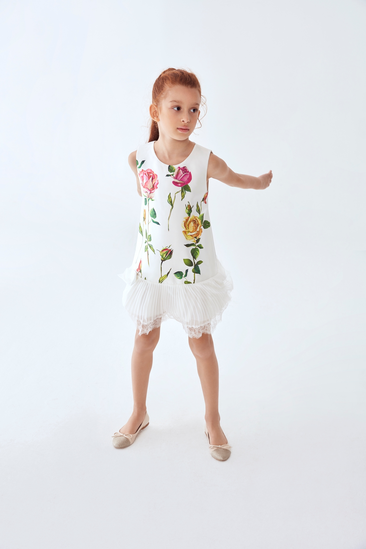 Kız Çocuk Çiçekli Elbise