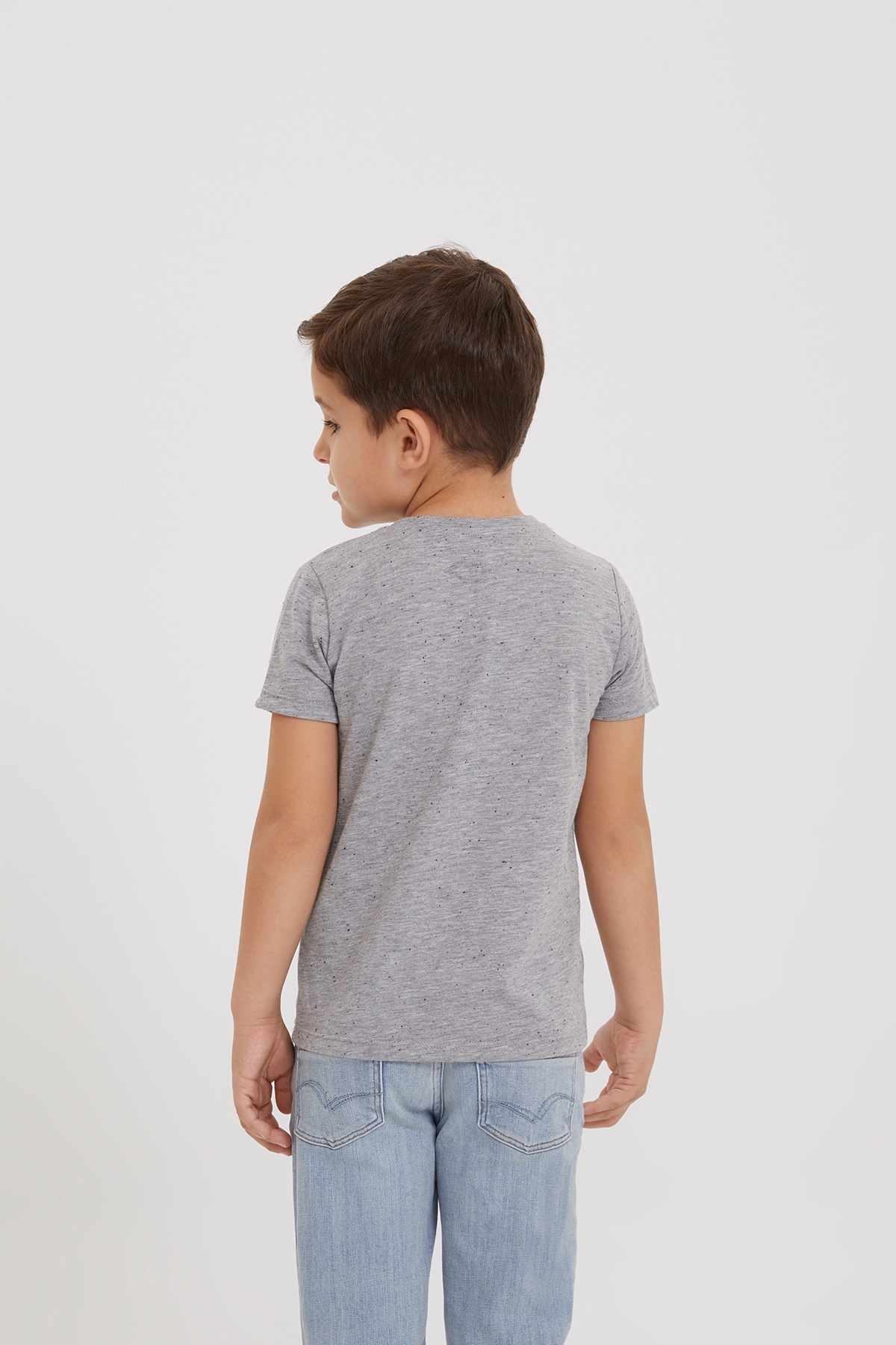 Erkek Çocuk Gri Melanj T-Shirt