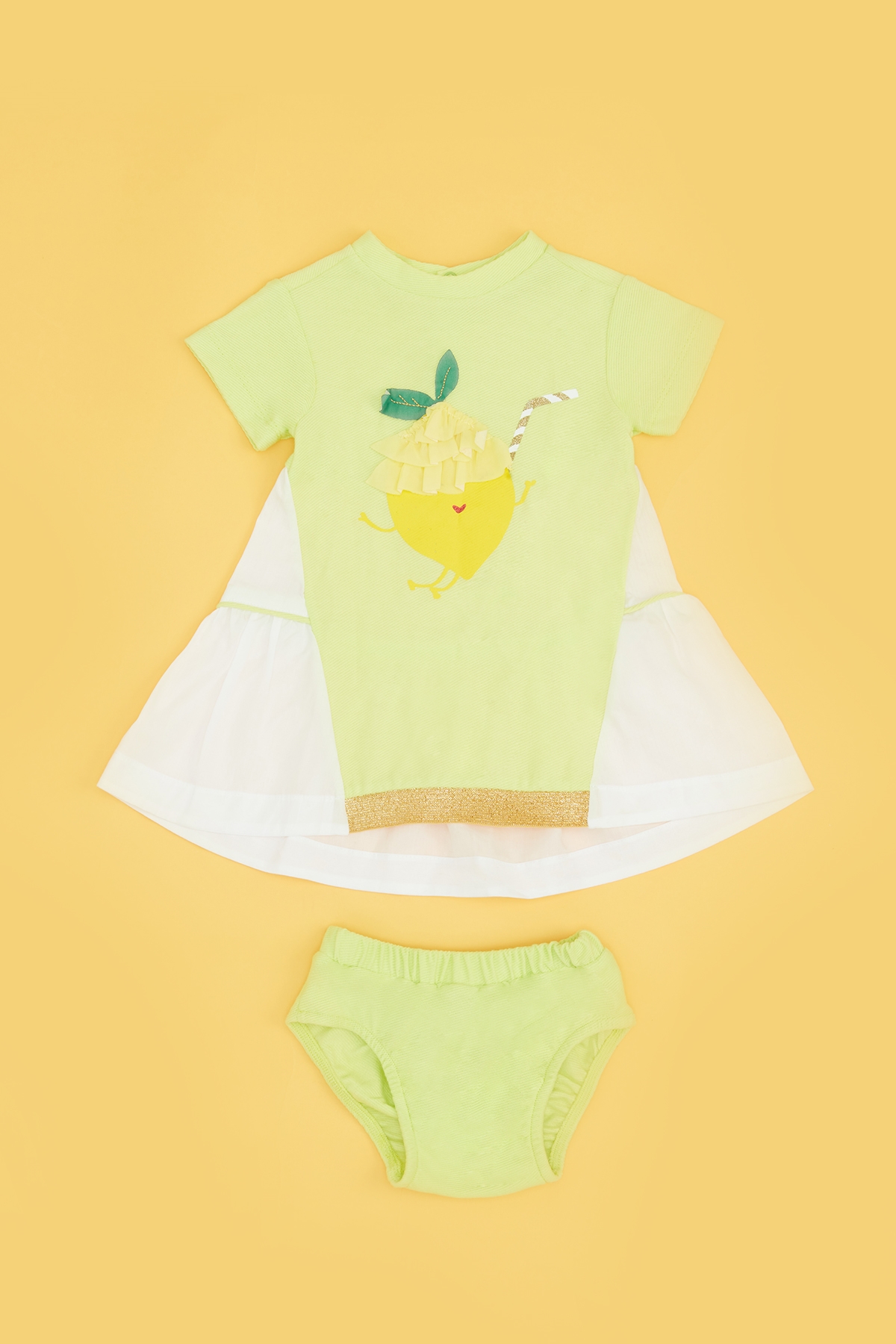 Kız Bebek Neon Yeşil Elbise
