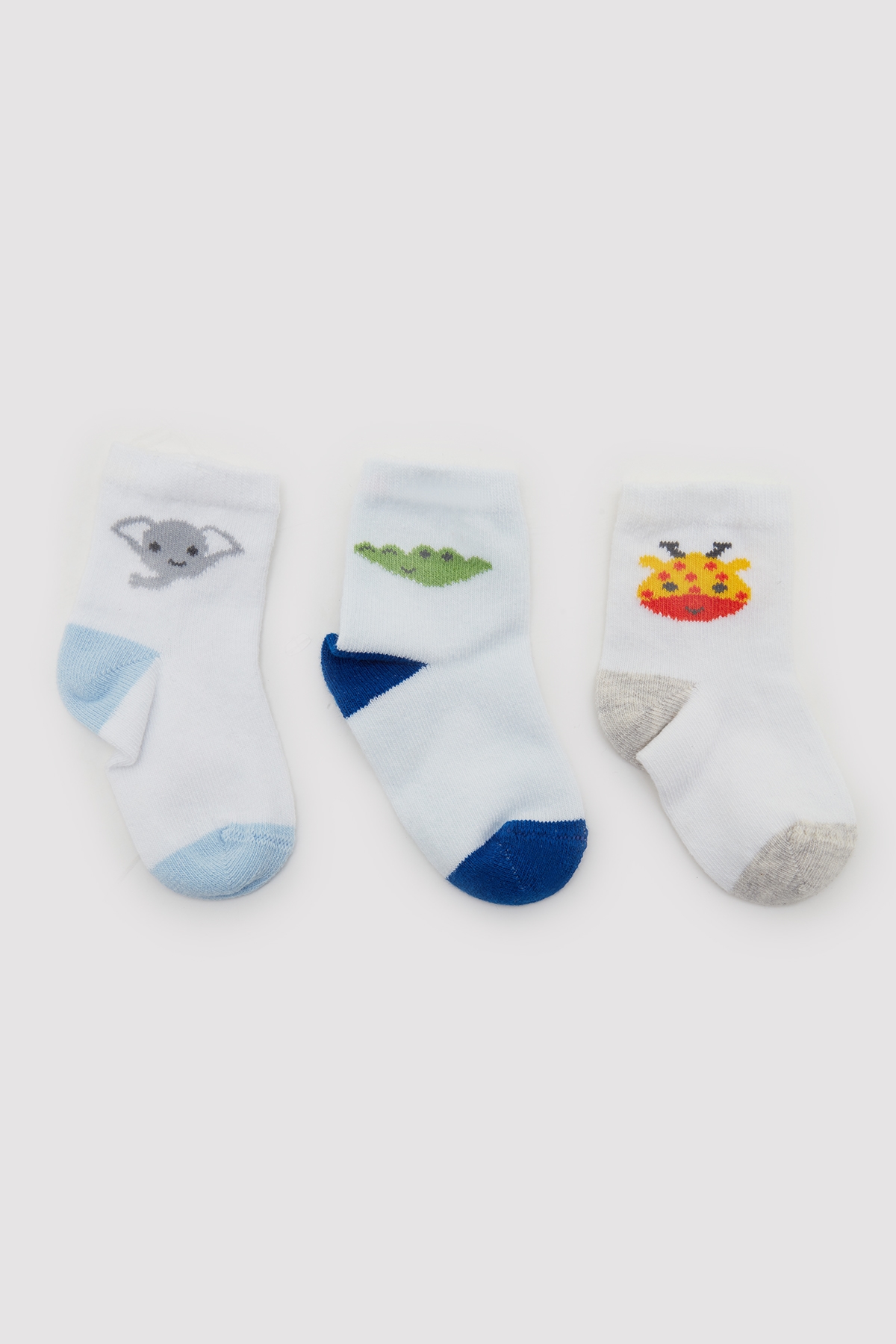 Erkek Bebek Desenli 3lü Çorap