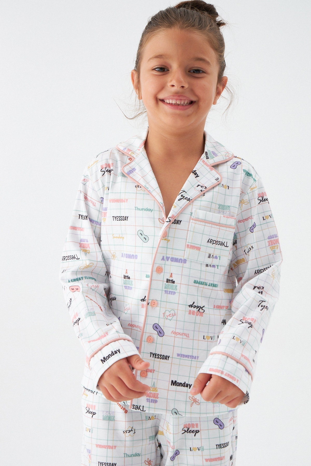 Kız Çocuk Desenli Pijama Takımı
