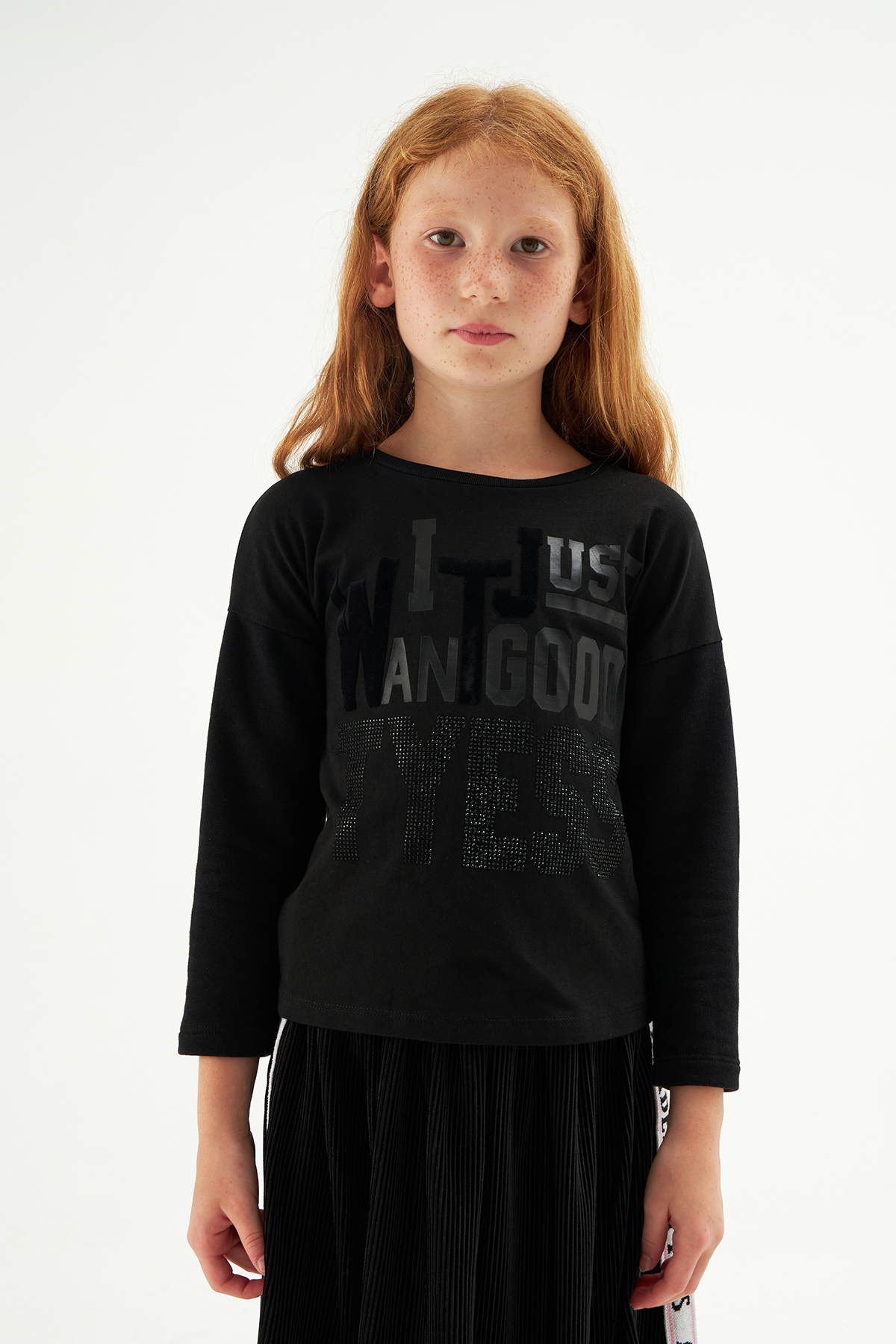 Kız Çocuk Siyah Sweatshirt
