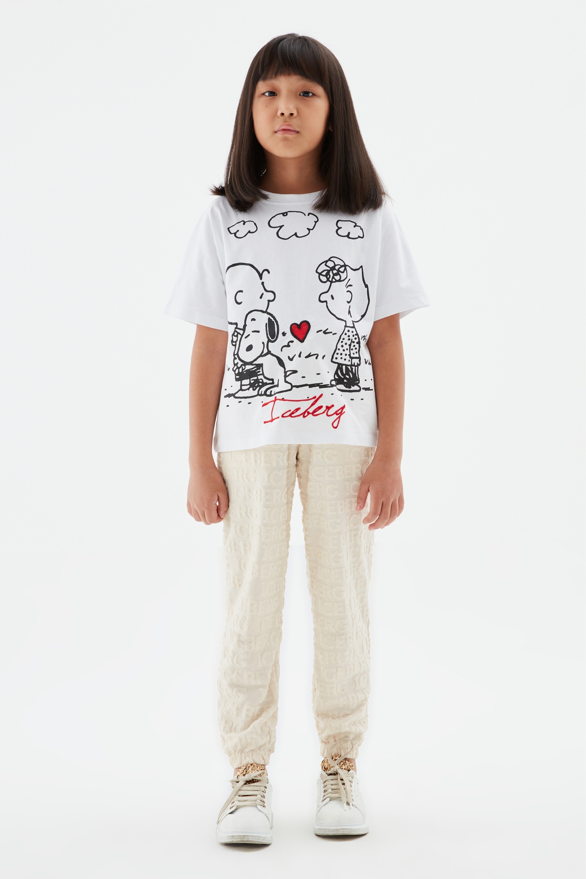 Kız Çocuk Kırık Beyaz T-shirt