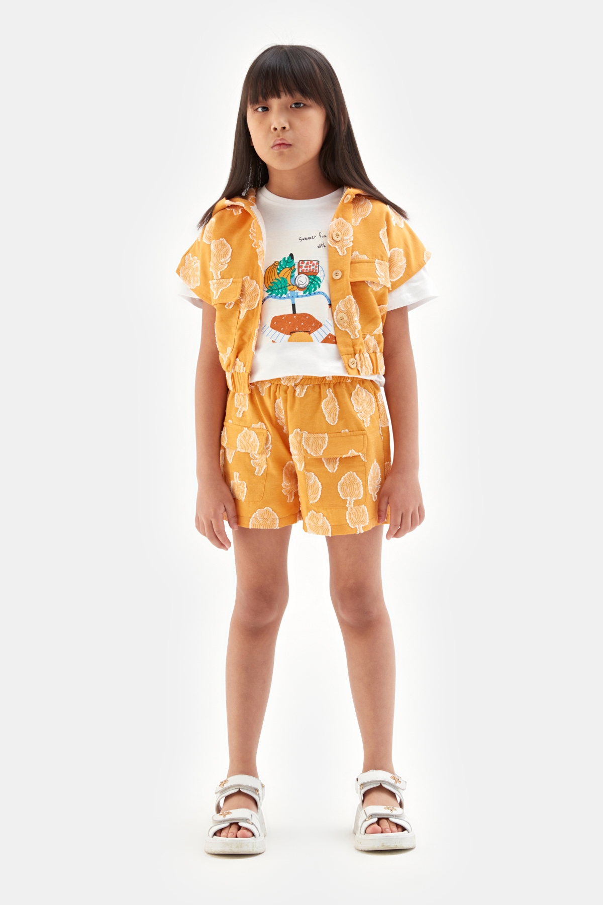 Kız Çocuk Oranj Sweatshirt
