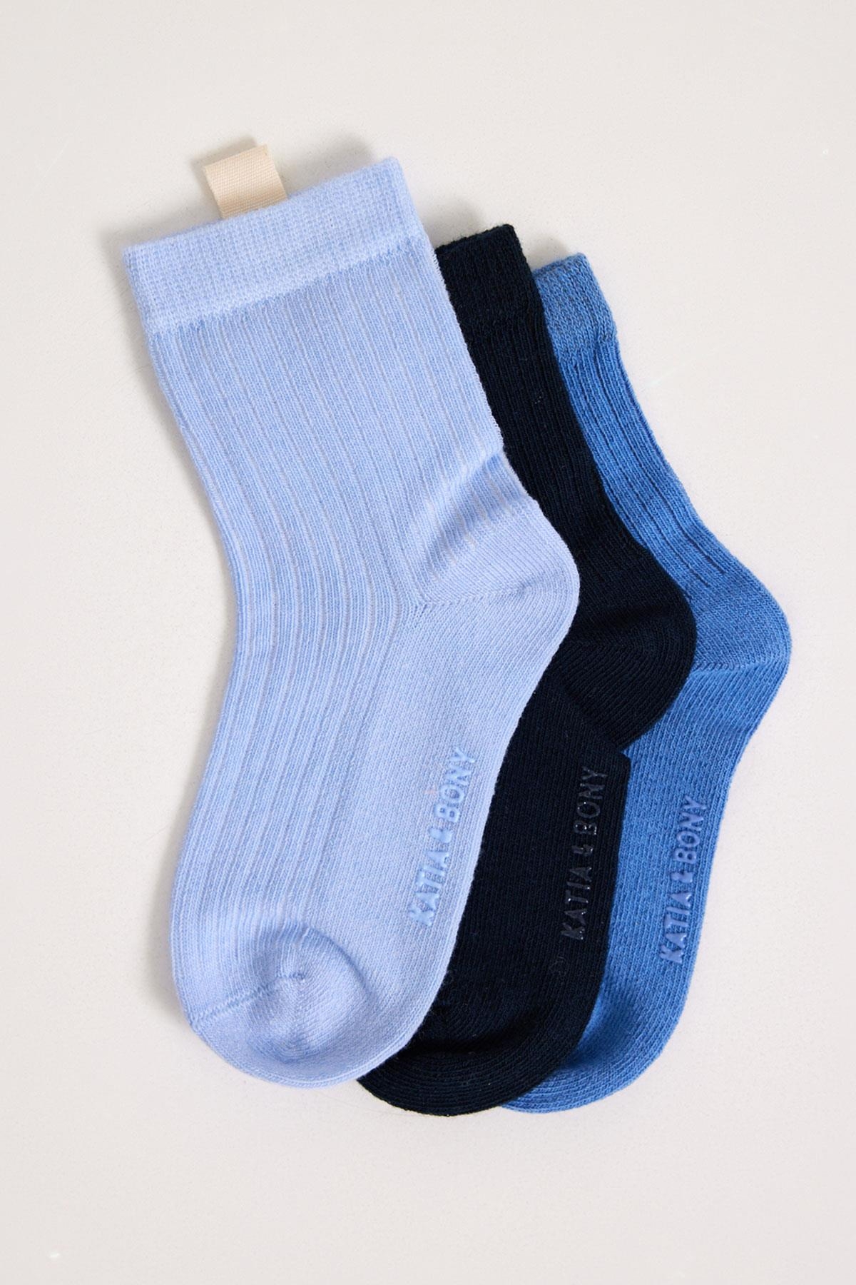 Erkek Bebek Mavi 3lü Çorap