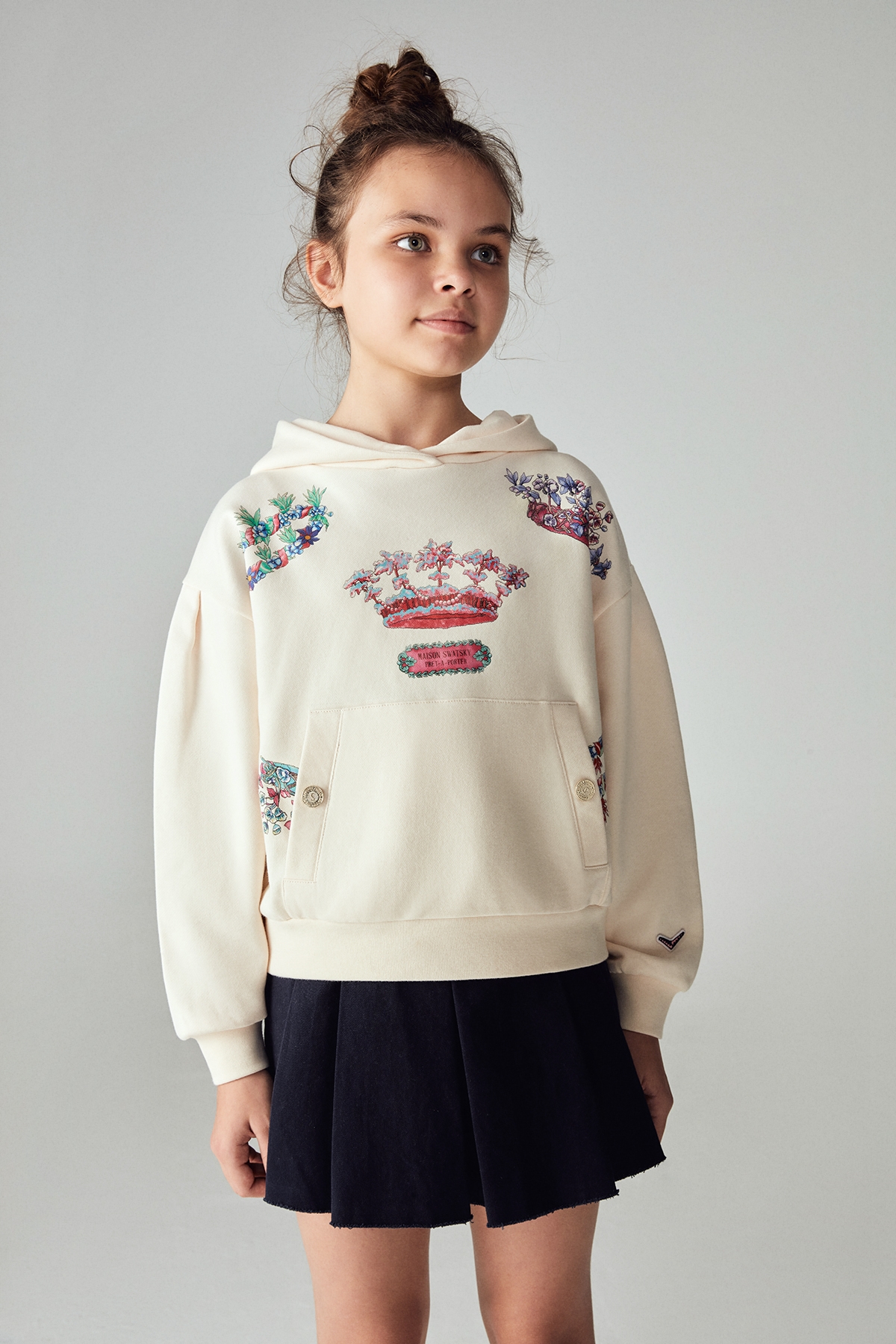 Kız Çocuk Krem Sweatshirt