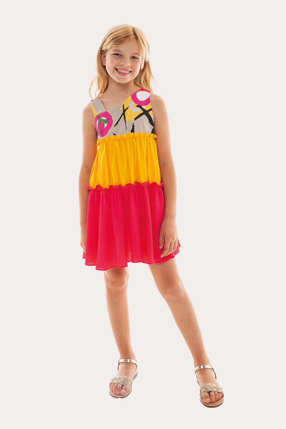 Kız Çocuk Renkli Elbise