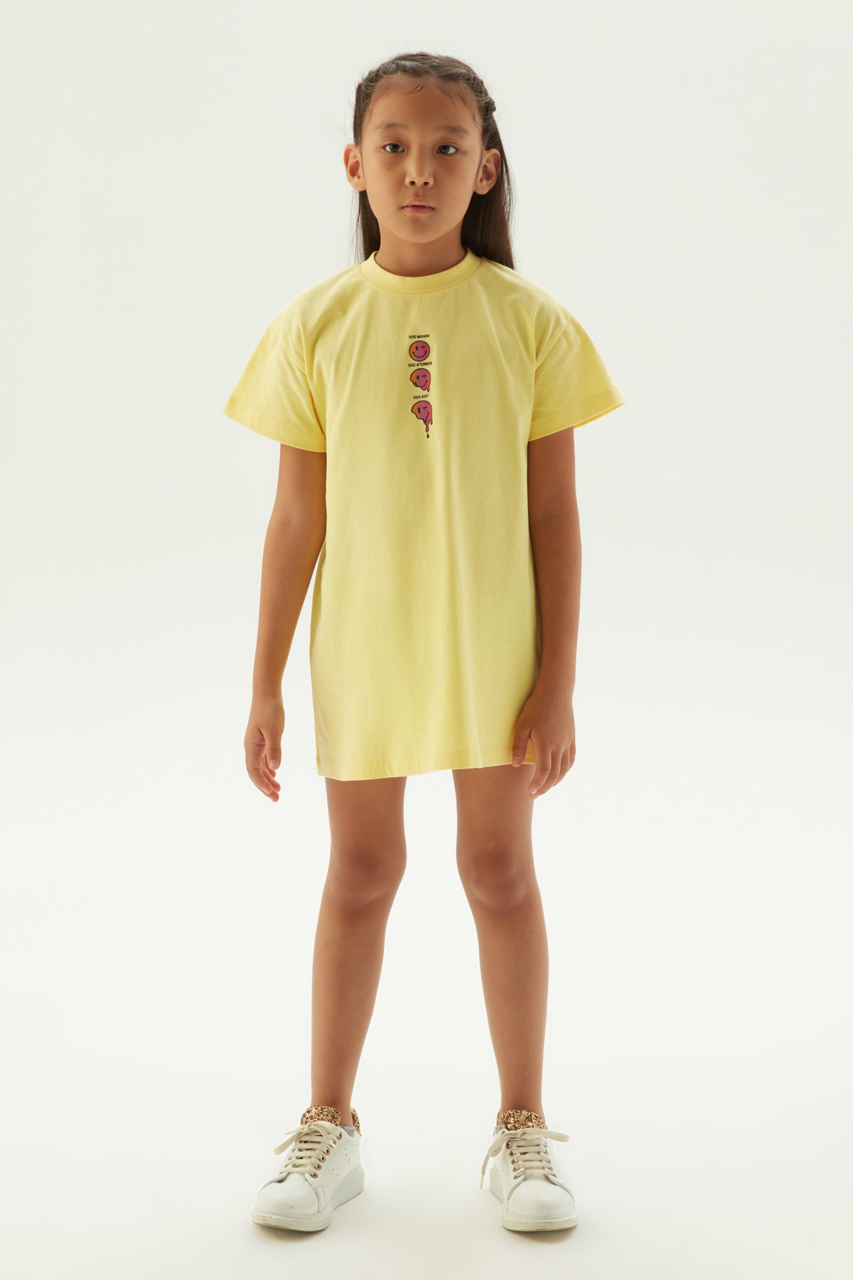 Kız Çocuk Sarı Pijama Elbise