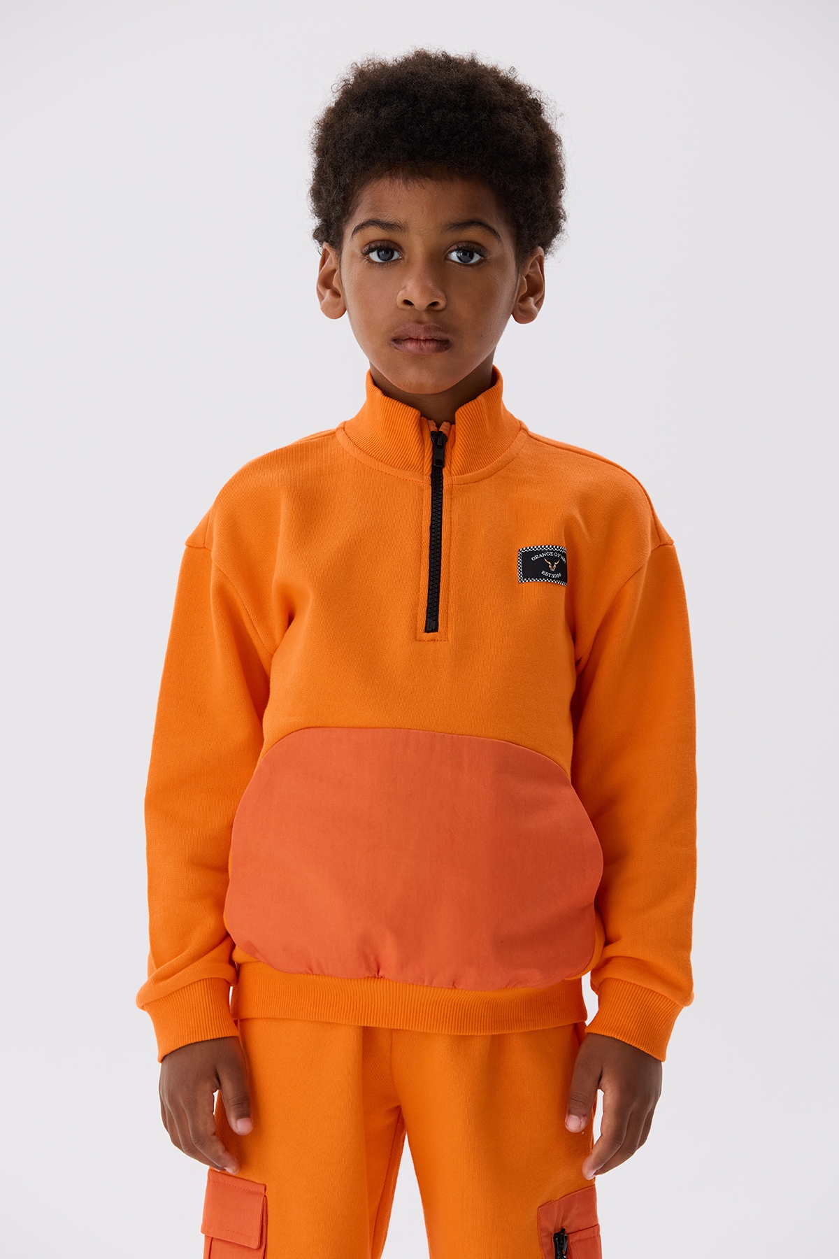 Erkek Çocuk Oranj Sweatshirt