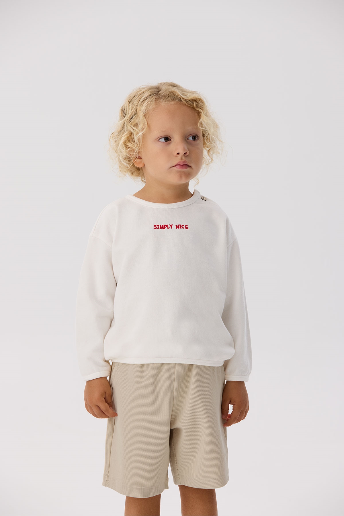 Erkek Bebek Ekru Sweatshirt