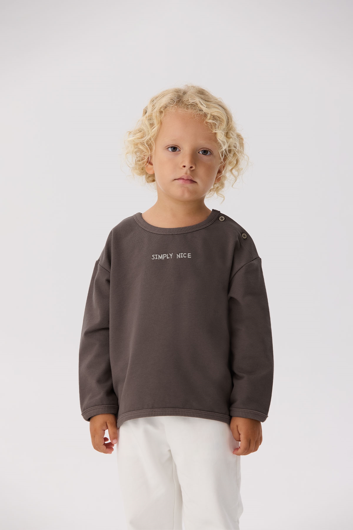 Erkek Bebek Kahverengi Sweatshirt