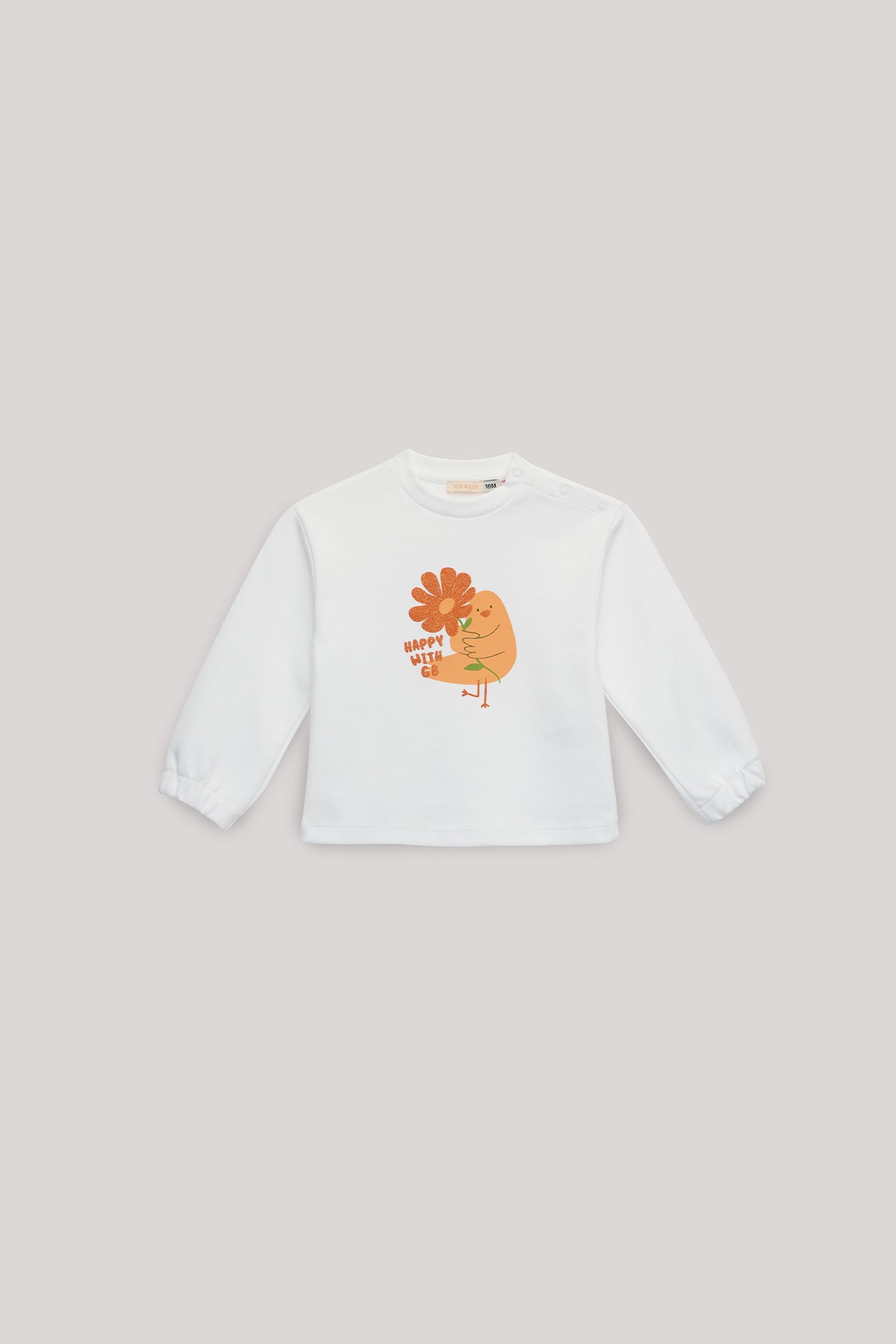 Kız Bebek Beyaz Sweatshirt 