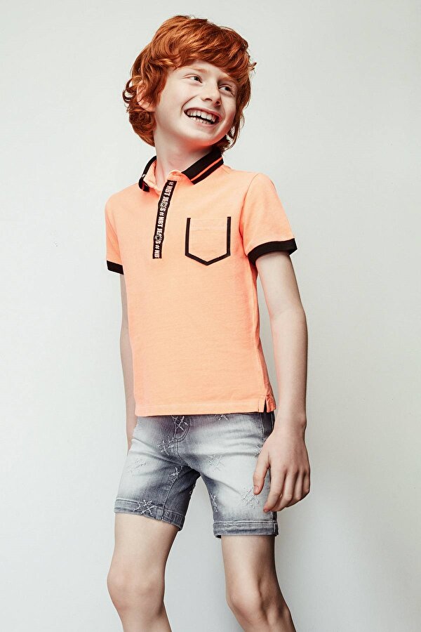 Resim Erkek Çocuk Neon Oranj T-Shirt