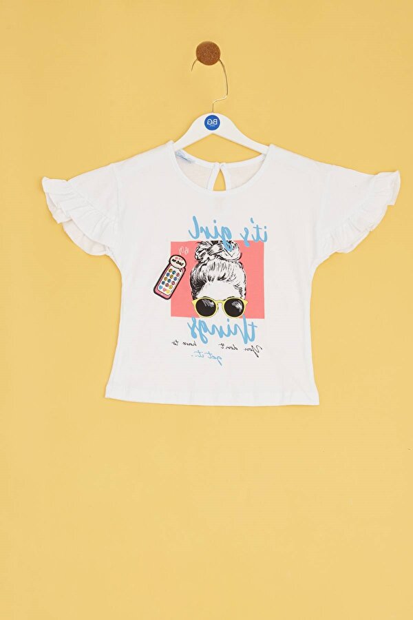 Resim Kız Bebek Beyaz T-Shirt