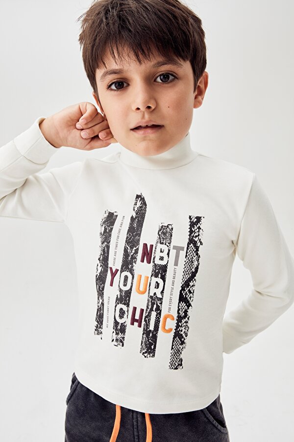 Resim Erkek Çocuk Ekru S-Shirt