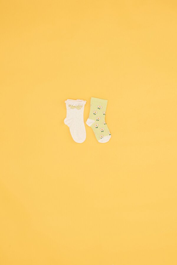 Resim Kız Bebek Desenli 2li Çorap