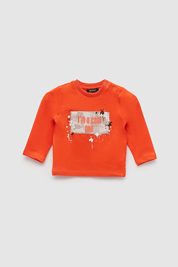 Resim Erkek Bebek Oranj T-Shirt