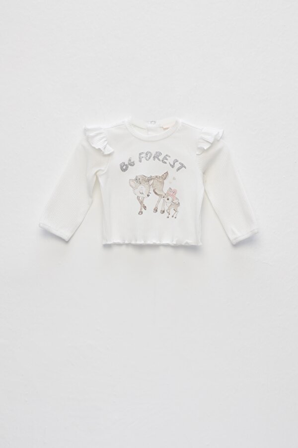 Resim Kız Bebek Beyaz T-Shirt