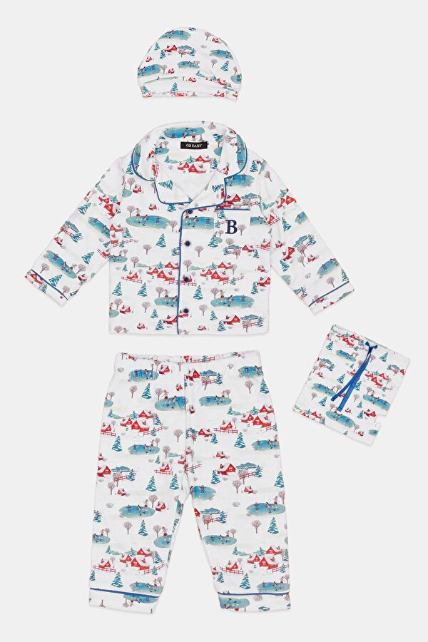 Resim Erkek Bebek Desenli Pijama Takımı