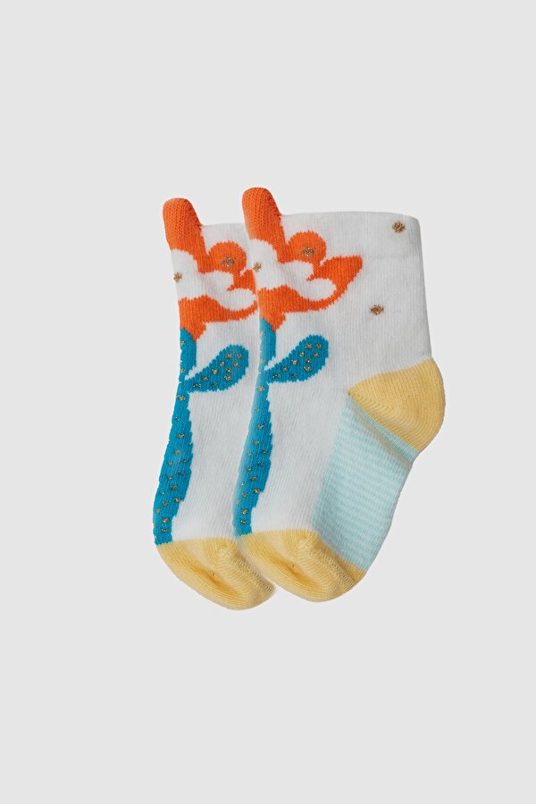 Resim Kız Bebek Renkli Çorap 