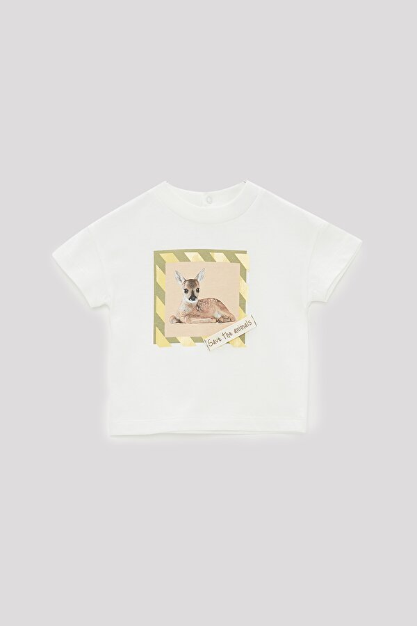 Resim Erkek Bebek Ekru T-Shirt