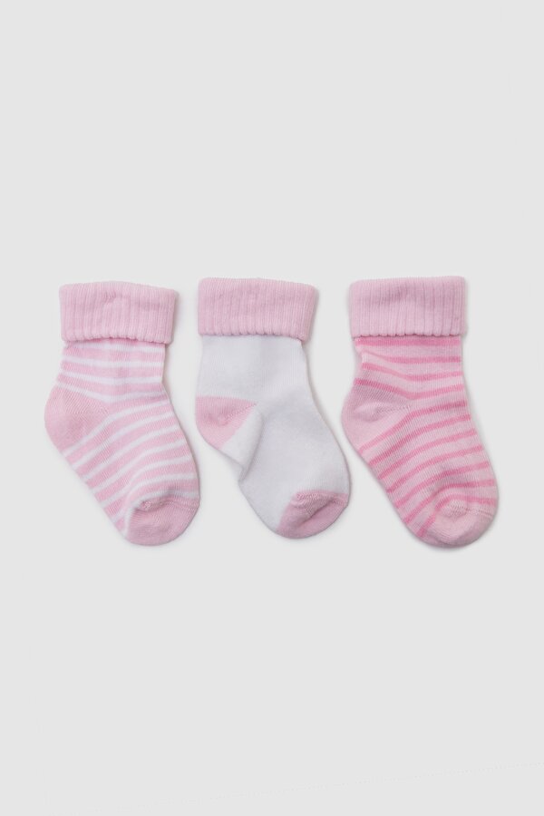Resim Erkek Bebek Pembe 3lü Çorap Seti