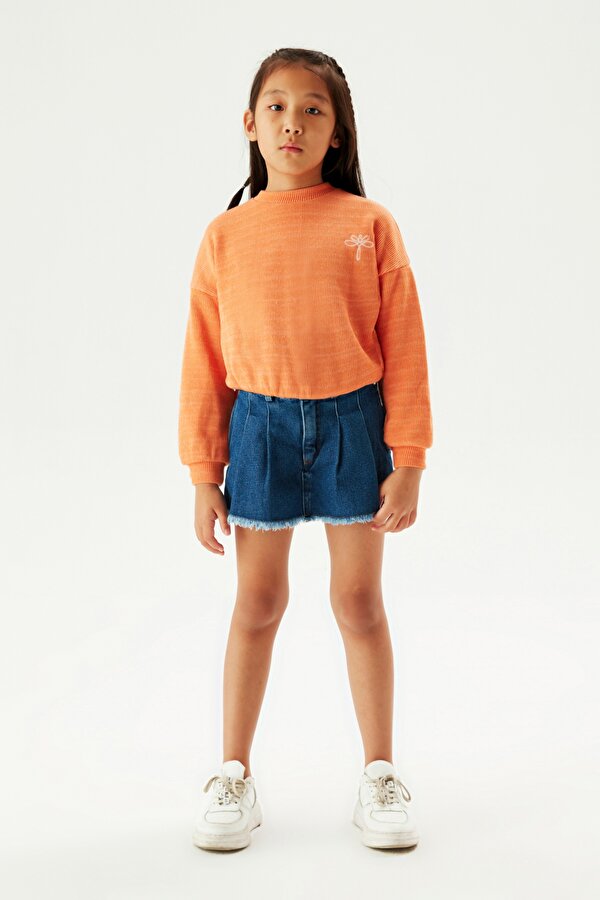 Resim Kız Çocuk Oranj Sweatshirt