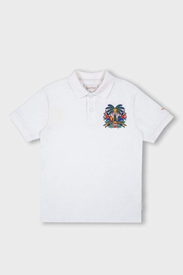 Resim Erkek Çocuk Kırık Beyaz T-Shirt