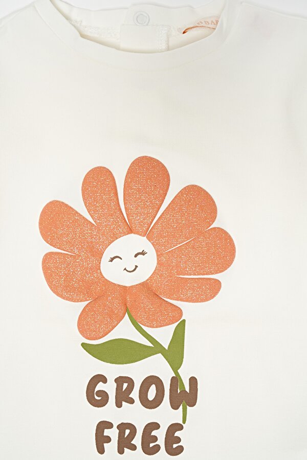Resim Kız Bebek Ekru T-Shirt